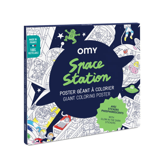 OMY Giant Coloring Poster – Space Station + Stickers (100 x 70CM)