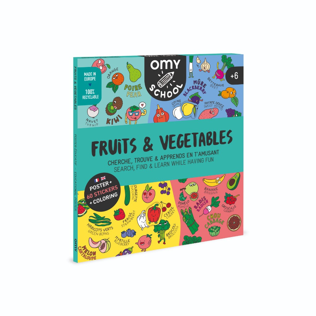 OMY School Posters – Fruits & Vegetables (68 x 48CM)