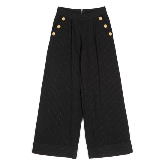 Pleat Detail Wide Leg Trousers