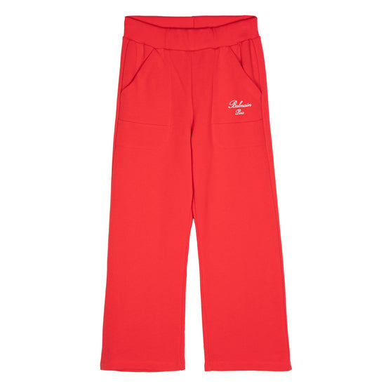 Balmain Kids Logo Print Cotton Trousers