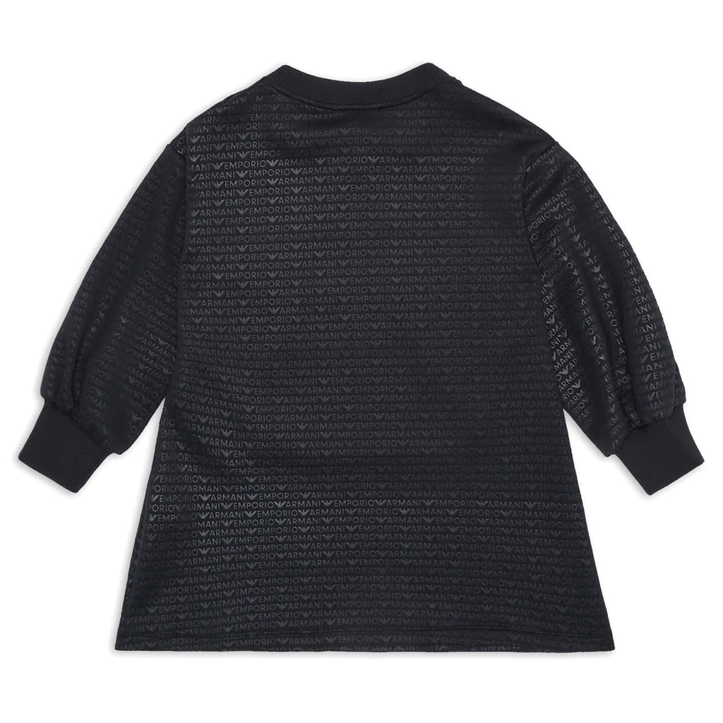 Emporio Armani Junior Jersey Dress With All-over Logo Lettering
