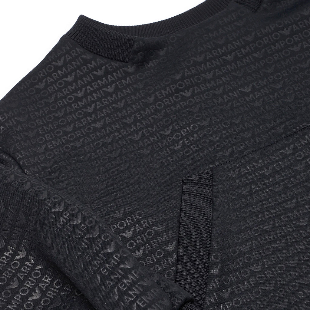 Emporio Armani Junior Jersey Dress With All-over Logo Lettering