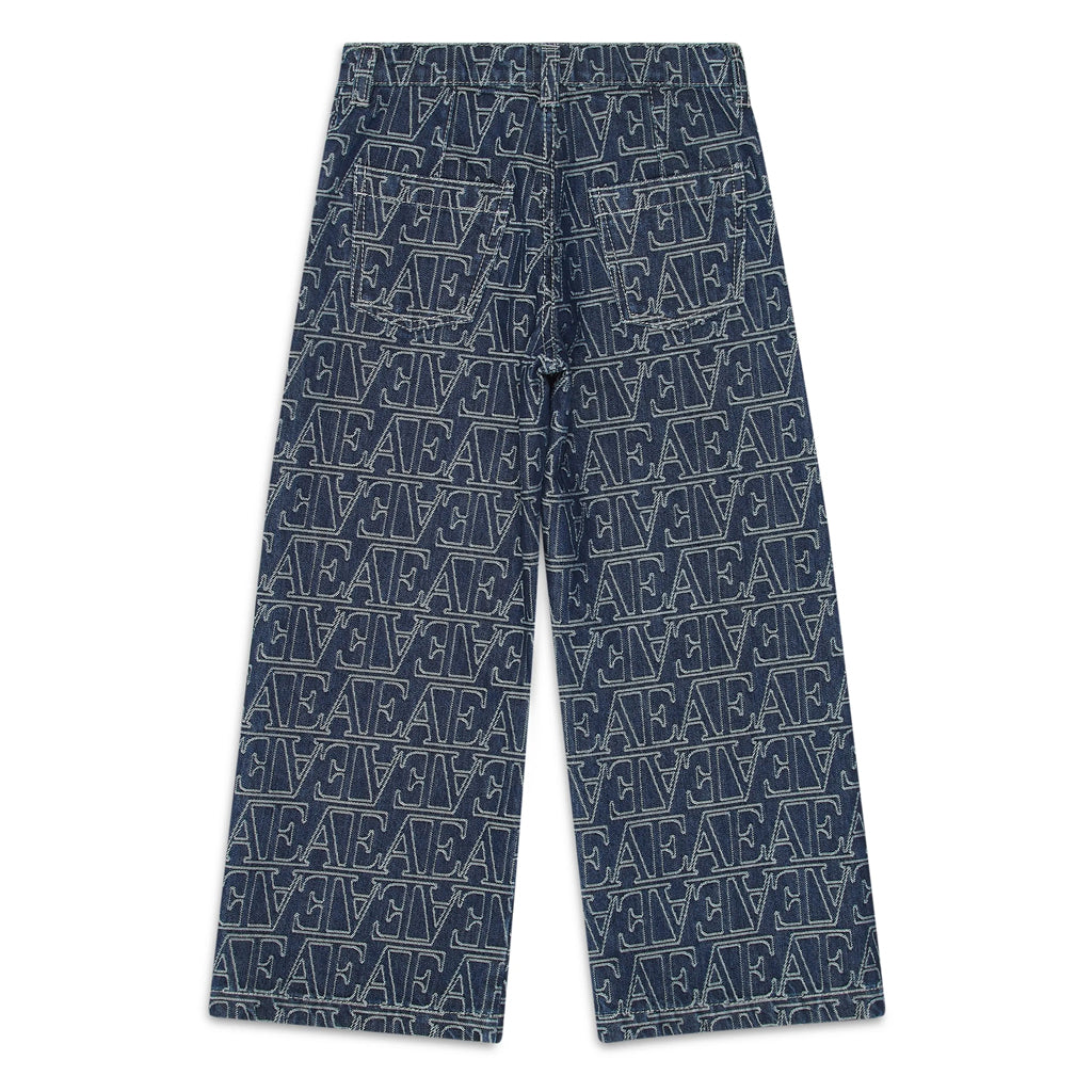 Emporio Armani Junior J33 Denim Jeans With All-over Jacquard Lettering
