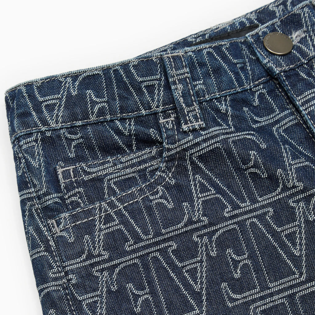 Emporio Armani Junior J33 Denim Jeans With All-over Jacquard Lettering