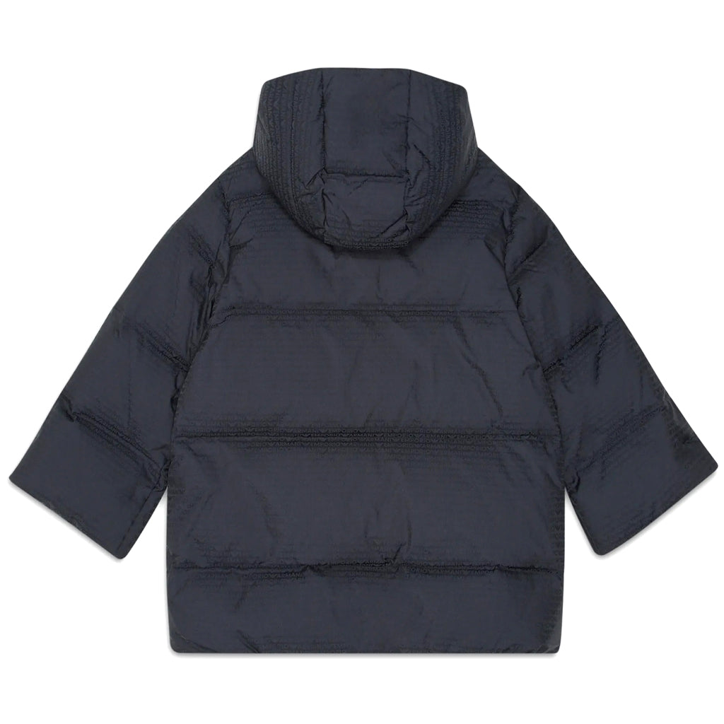 Emporio Armani Junior Asv Hooded, Quilted-nylon Puffer Jacket With Logo Lettering And Recycled Down