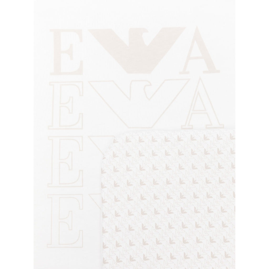 Emporio Armani Junior Double-faced Blanket With Op-art Logo And Eagles