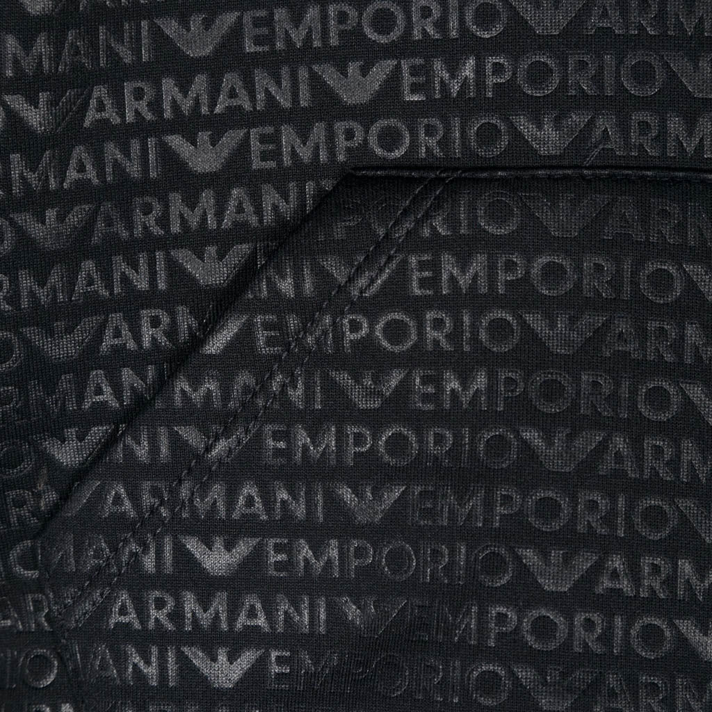 Emporio Armani Junior Jersey Hooded Sweatshirt With All-over Logo Lettering