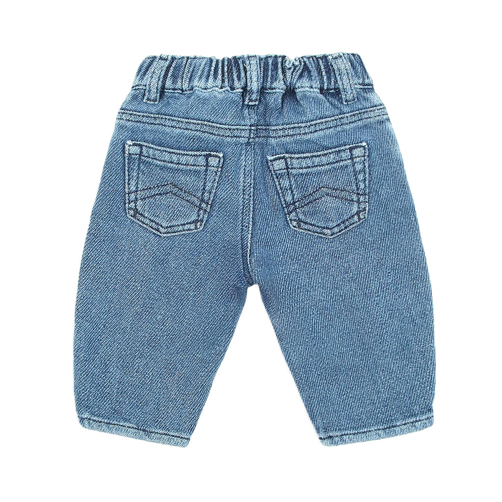 Emporio Armani Junior Stretch-denim Jeans With Logo Embroidery