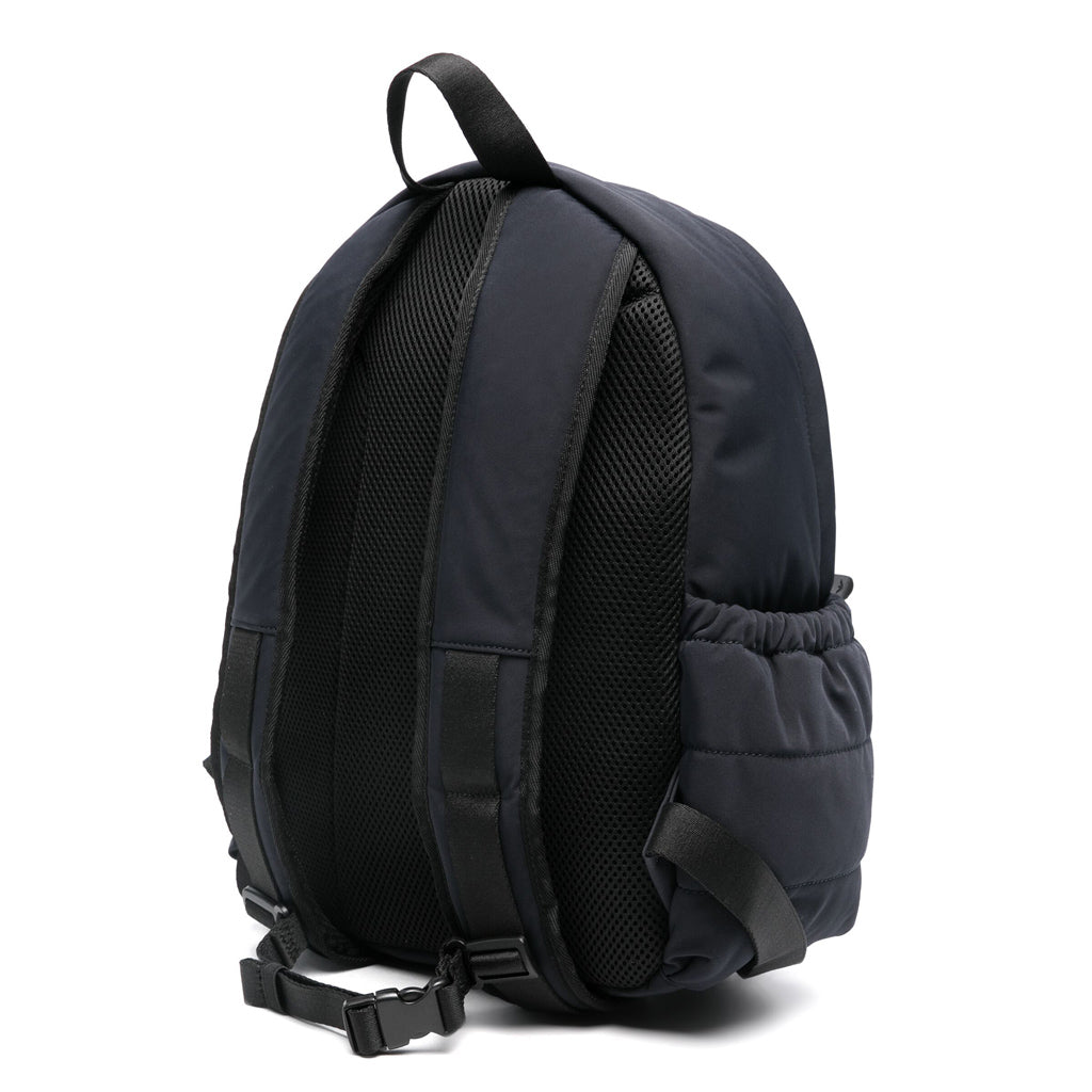 Emporio Armani Junior Multi-pocket Backpack In Quilted Fabric With Oversized Logo