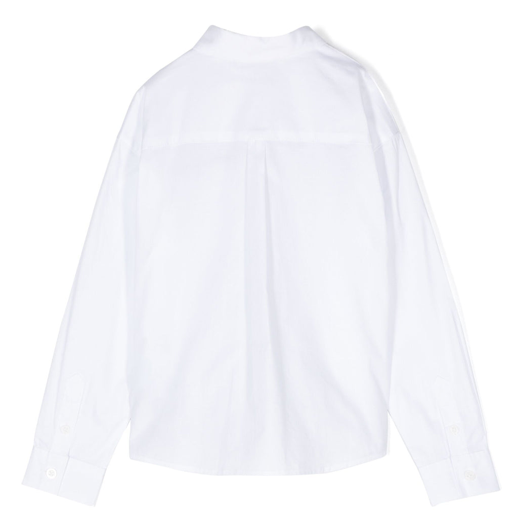 Emporio Armani Junior Stretch-cotton Shirt With Pocket And Logo Embroidery