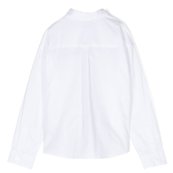 Emporio Armani Junior Stretch-cotton Shirt With Pocket And Logo Embroidery