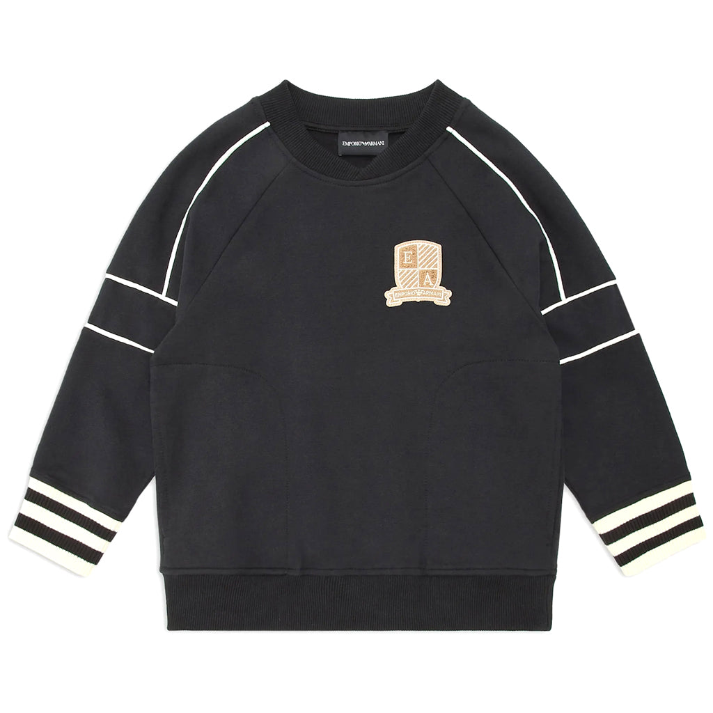 Oversized Sweatshirt In Jersey With Logo Crest Patch