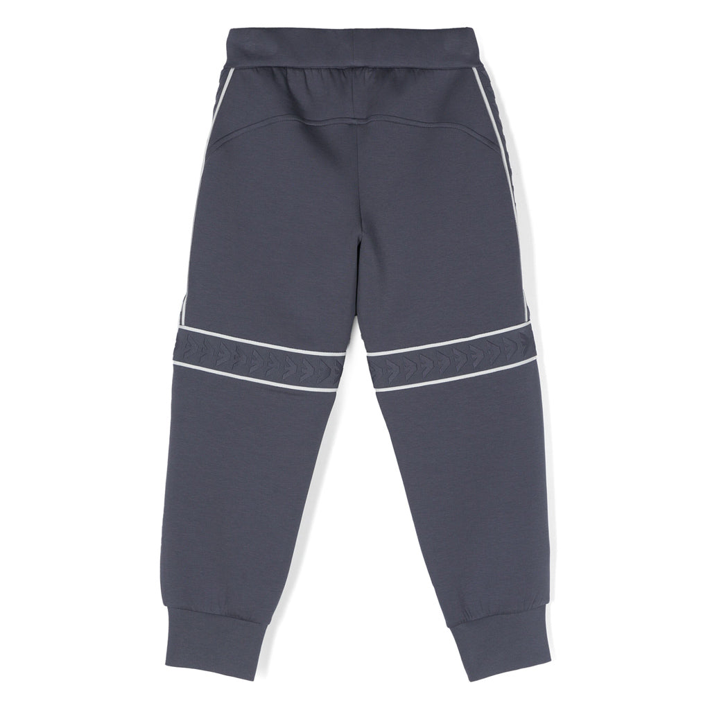 Emporio Armani Junior Loose-fit Double-jersey Joggers With Logo Tape