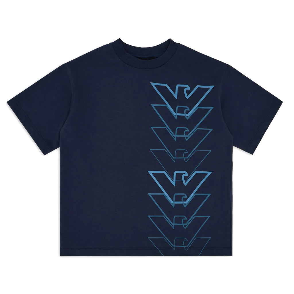 Emporio Armani Junior Asv Ea Crew Oversized Jersey T-shirt With Emporio Armani Gradient Logo