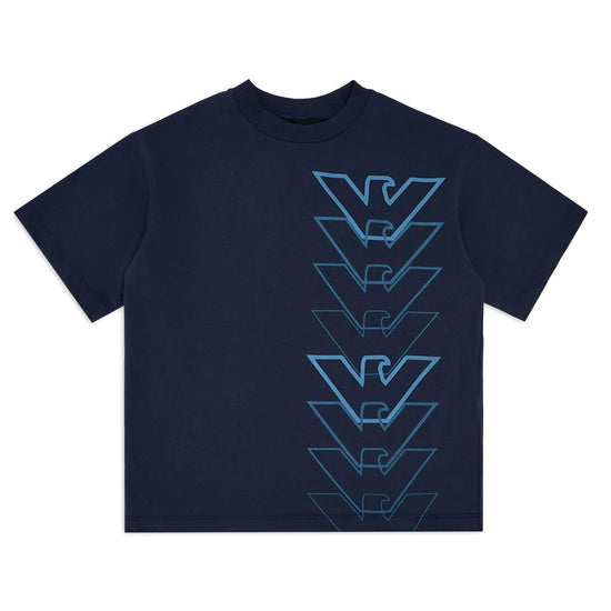 Emporio Armani Junior Asv Ea Crew Oversized Jersey T-shirt With Emporio Armani Gradient Logo