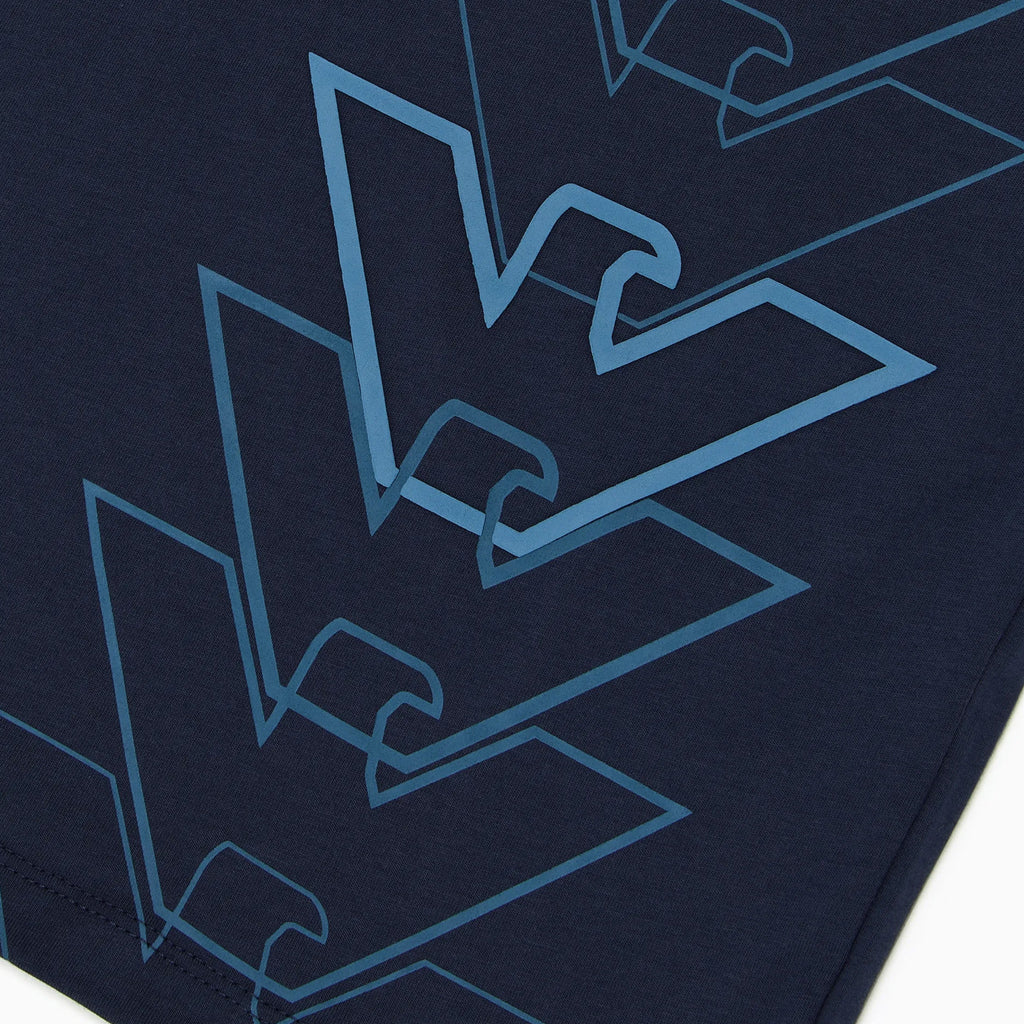 Emporio Armani Junior Asv Ea Crew Oversized Jersey T-shirt With Emporio Armani Gradient Logo