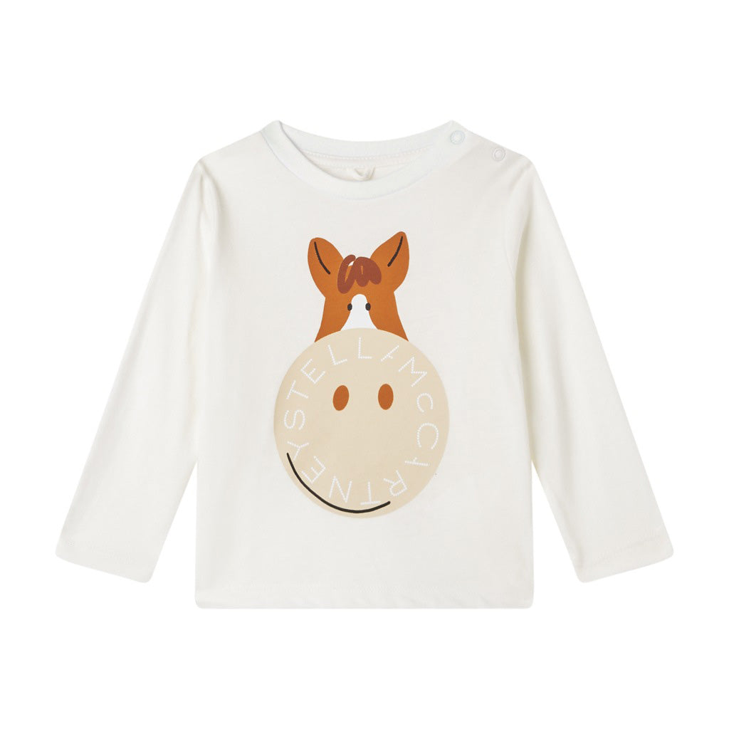 Stella McCartney Kids Horse with Logo Long-Sleeve T-shirt