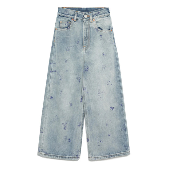 Vetements Kids Scribbled Denim Jeans