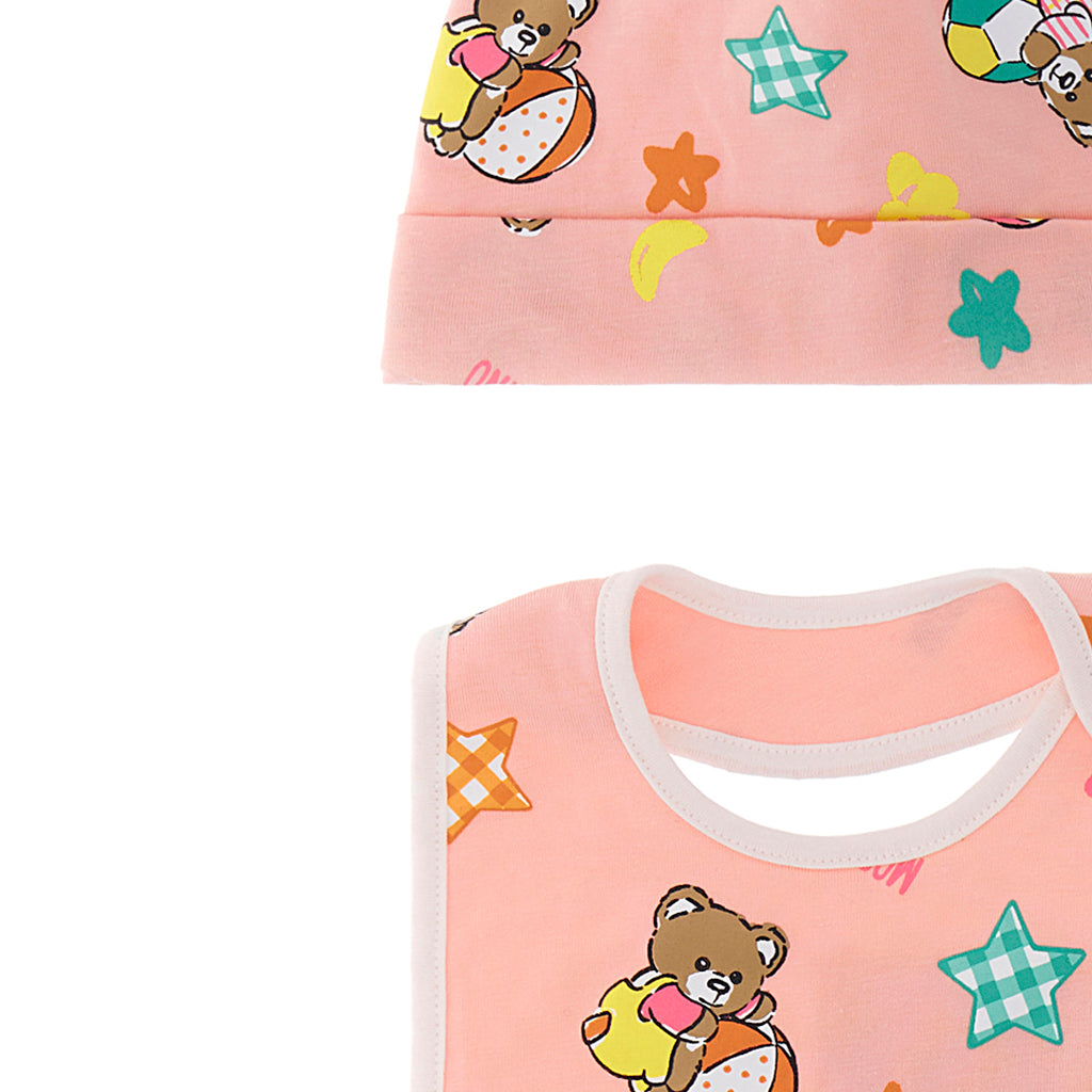 Moschino Kids Bear Print Hat and Bib Set