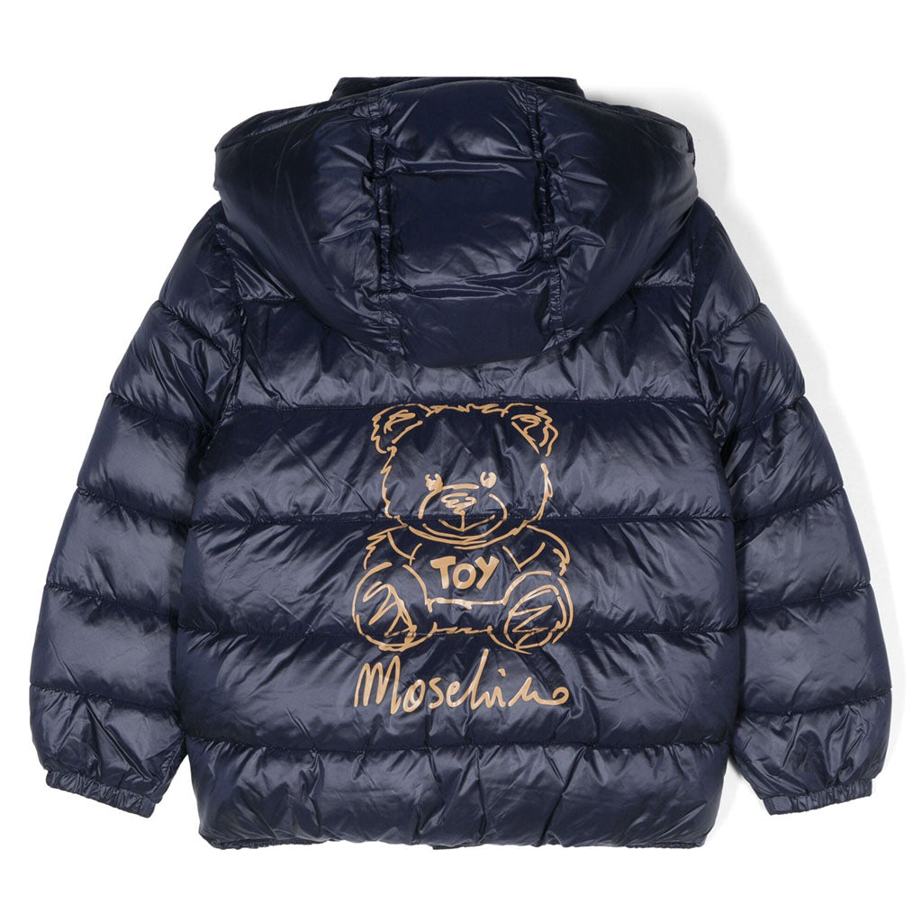Moschino Kids Bear Outline Graphic Padded Jacket