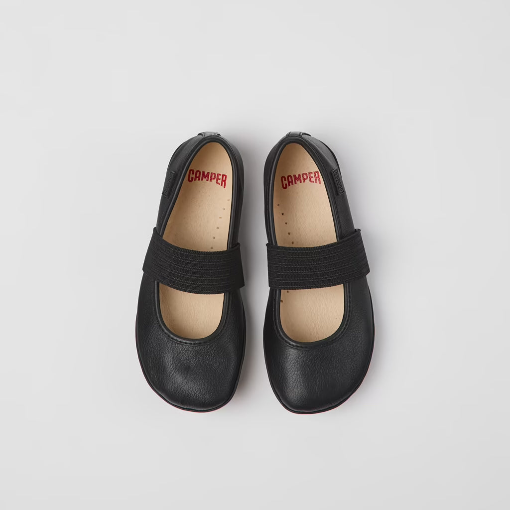 Black Leather Ballerinas