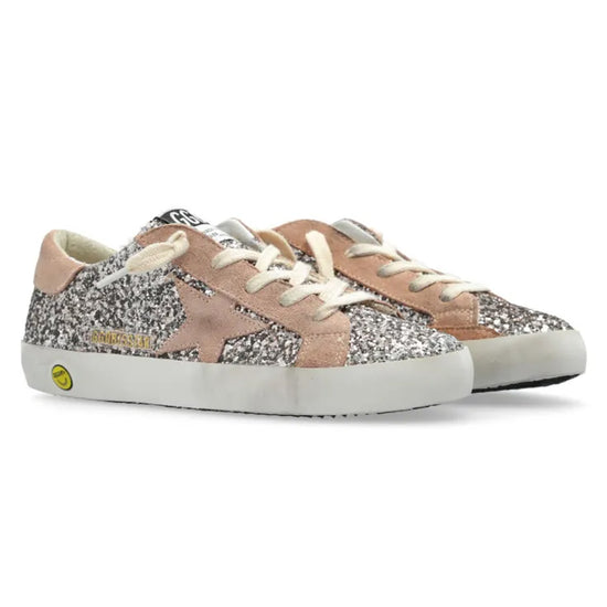 Golden Goose Super Star Glitter and Suede Star Sneakers