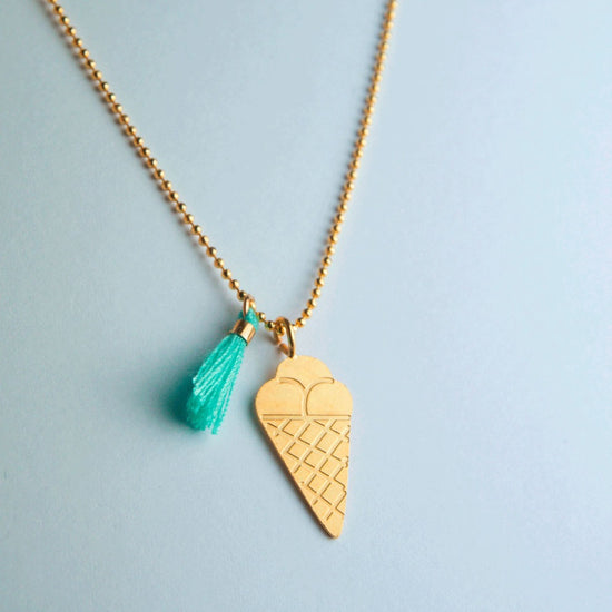 Adorabili Ice Cream Necklace with Pom Pom