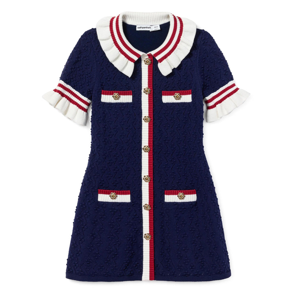 Self Portrait Kids Textured Knit Dress