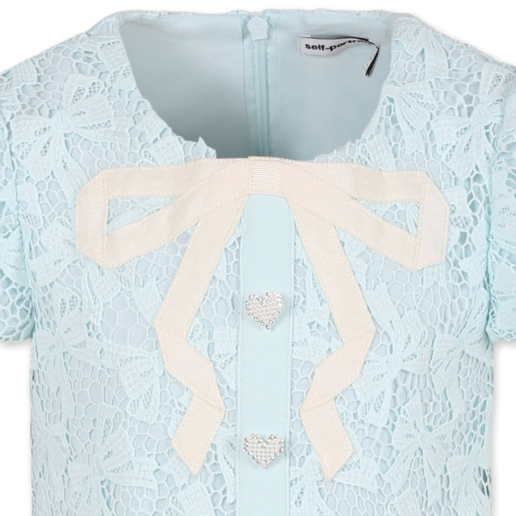 Self Portrait Kids Bow Lace Dress