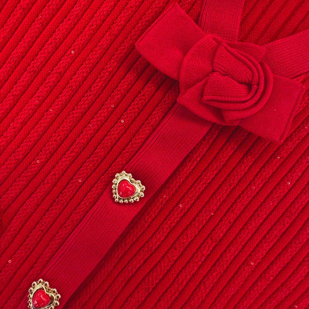 Self Portrait Kids Ribbed Cardigan