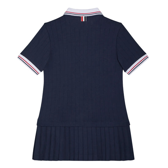 Thom Browne Kids Pleated Bottom Polo Dress