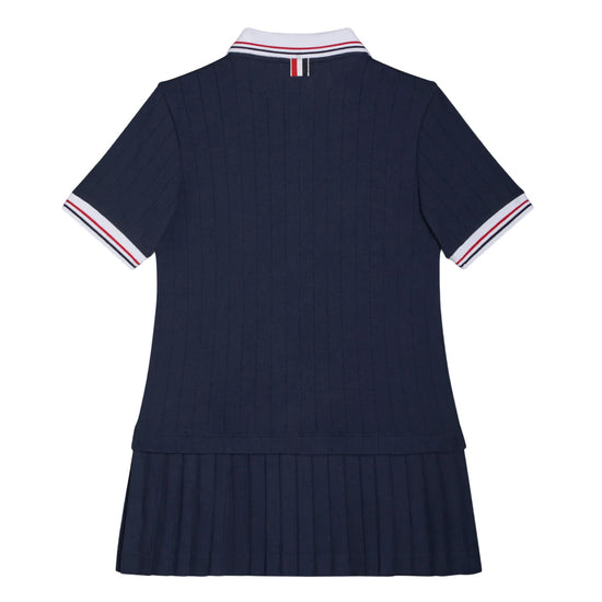 Thom Browne Kids Pleated Bottom Polo Dress