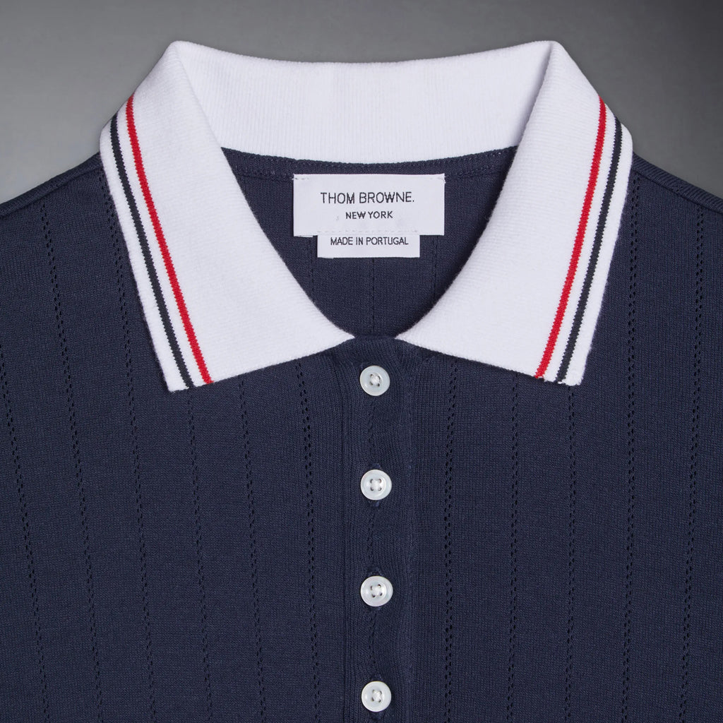 Thom Browne Kids Pleated Bottom Polo Dress