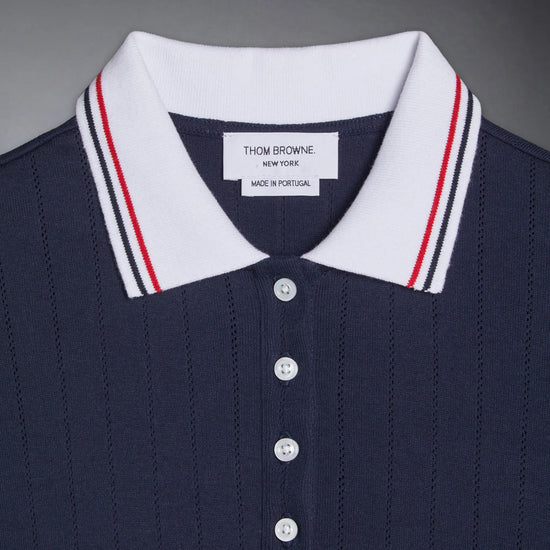 Thom Browne Kids Pleated Bottom Polo Dress