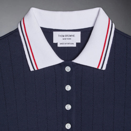 Thom Browne Kids Pleated Bottom Polo Dress