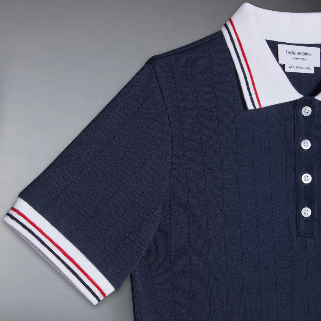 Thom Browne Kids Pleated Bottom Polo Dress