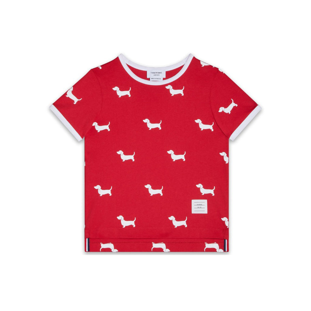 Thom Browne Kids Ringer Tee in Printed Hector