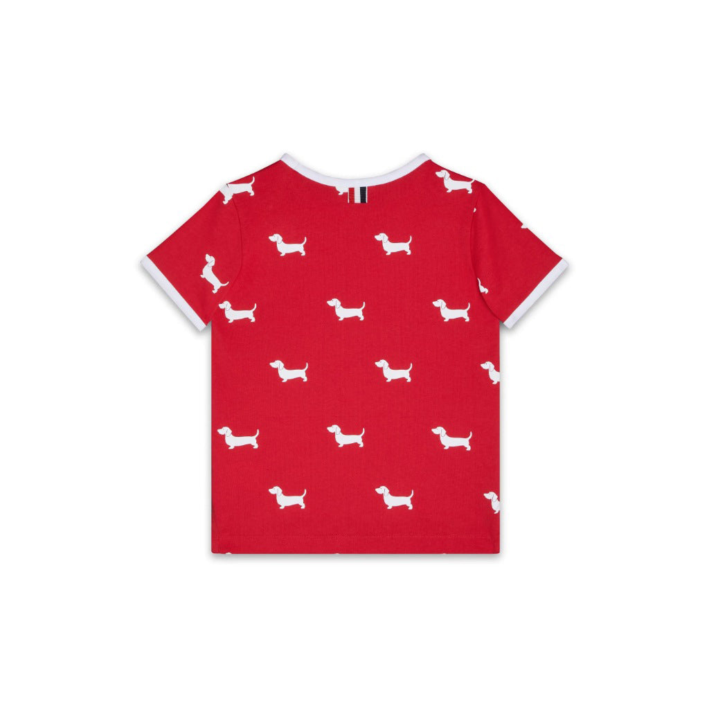 Thom Browne Kids Ringer Tee in Printed Hector