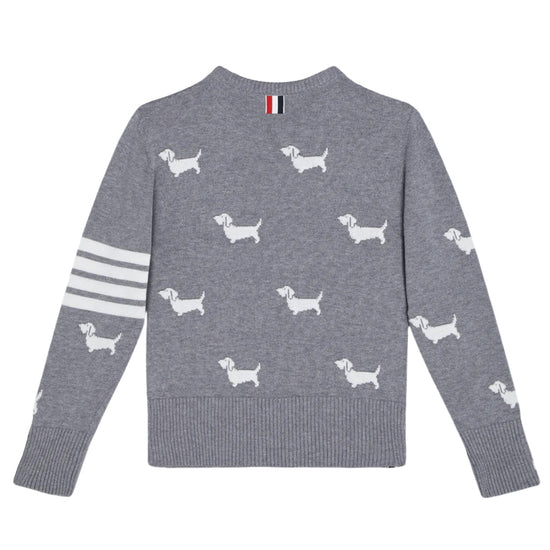 Thom Browne Kids Crew Neck Pullover with 4 Bar and Hector Halfdrop