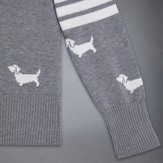 Thom Browne Kids Crew Neck Pullover with 4 Bar and Hector Halfdrop