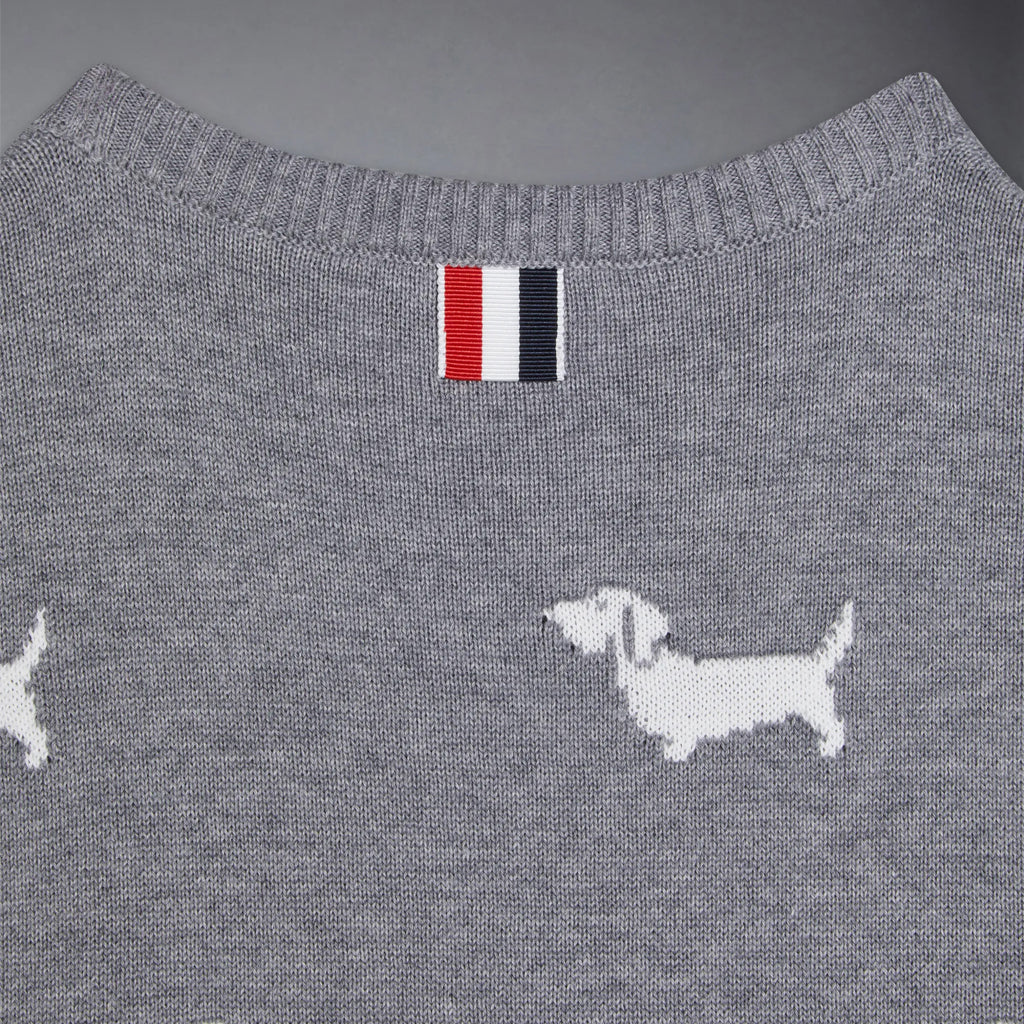 Thom Browne Kids Crew Neck Pullover with 4 Bar and Hector Halfdrop