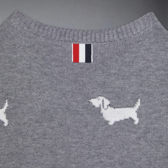 Thom Browne Kids Crew Neck Pullover with 4 Bar and Hector Halfdrop
