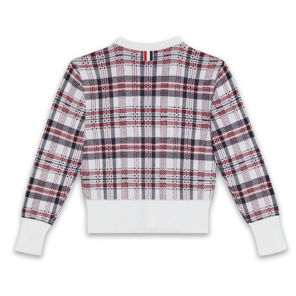 Thom Browne Kids Classic Round Neck Cardigan