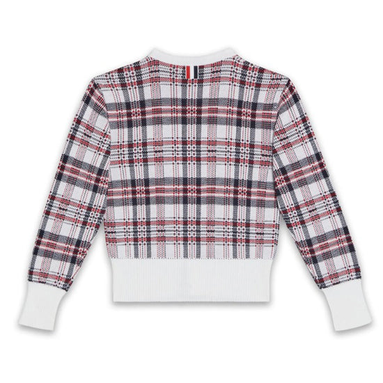 Thom Browne Kids Classic Round Neck Cardigan