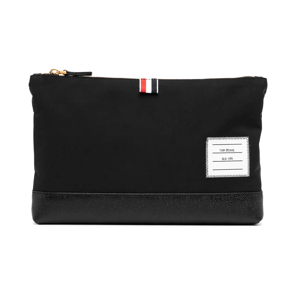 Thom Browne Kids Large Zip Pouch in Poly Twill