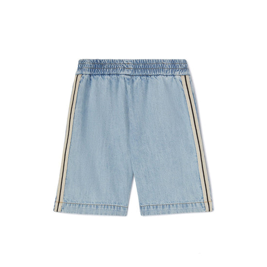 Palm Angels Kids Track Chambray Shorts