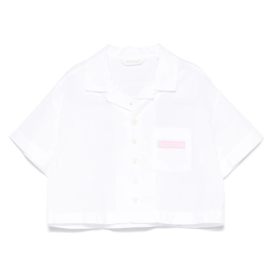 Palm Angels Kids Bear Angel Cropped Shirt