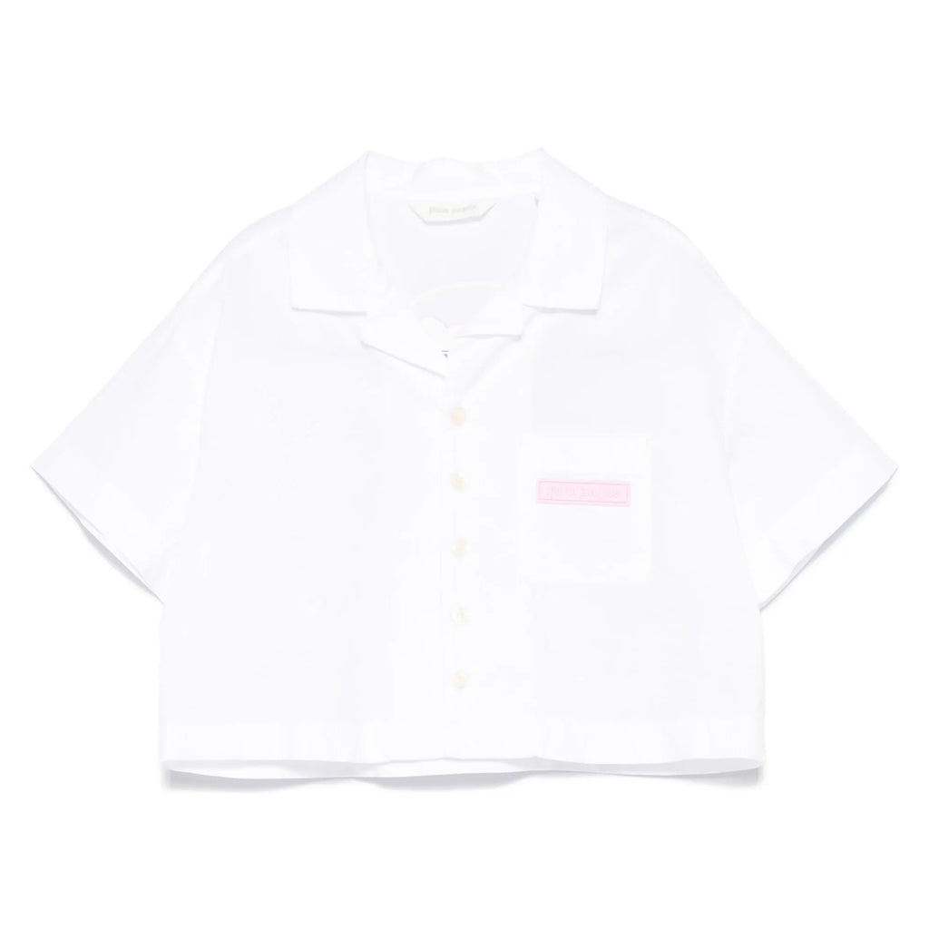 Palm Angels Kids Bear Angel Cropped Shirt