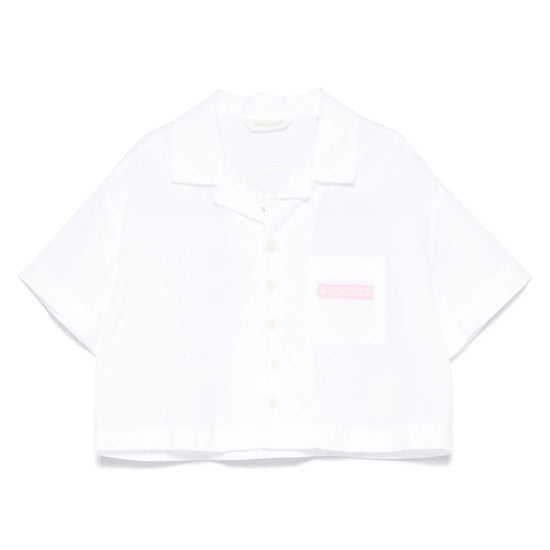 Palm Angels Kids Bear Angel Cropped Shirt