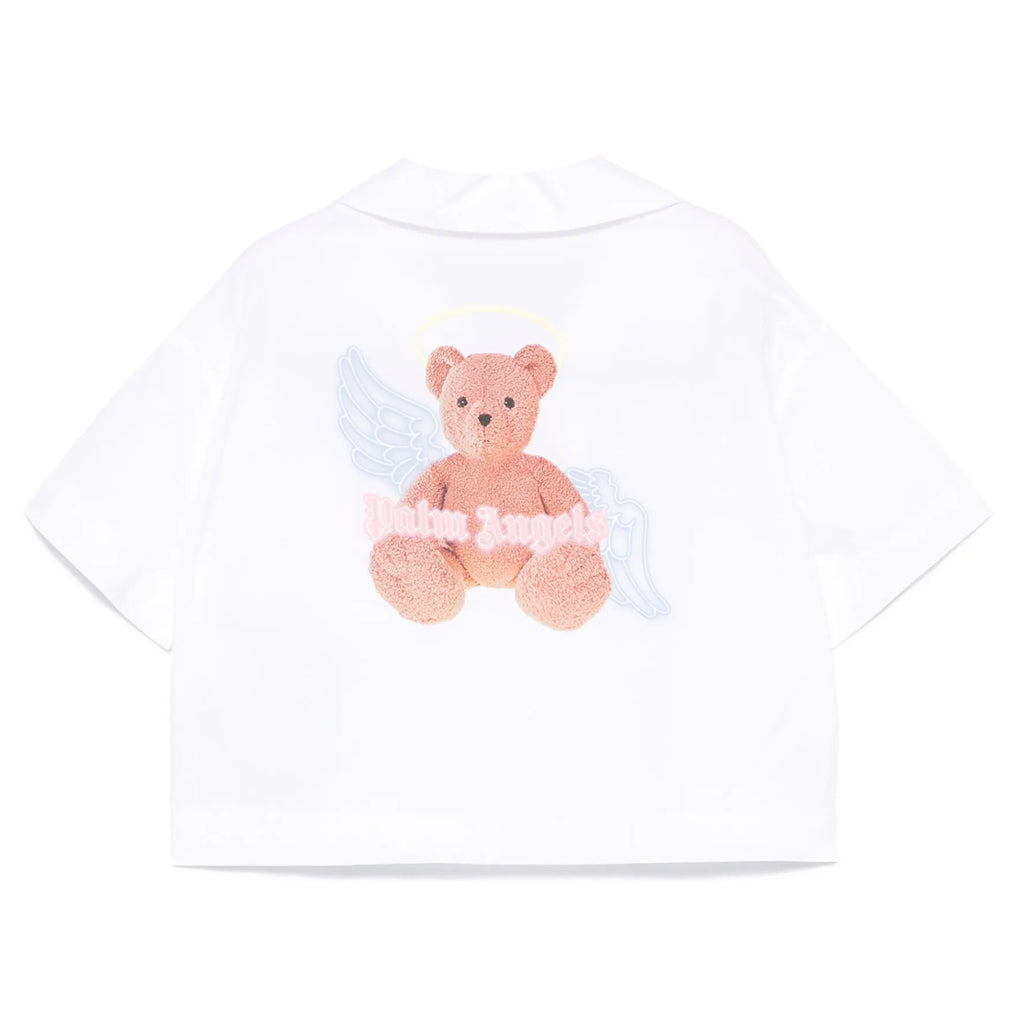Palm Angels Kids Bear Angel Cropped Shirt